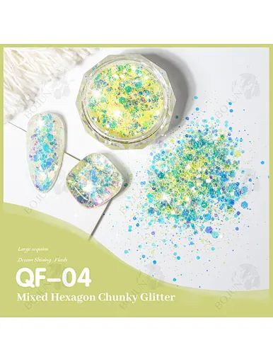 Mixed Hexagon Chunky Glitter